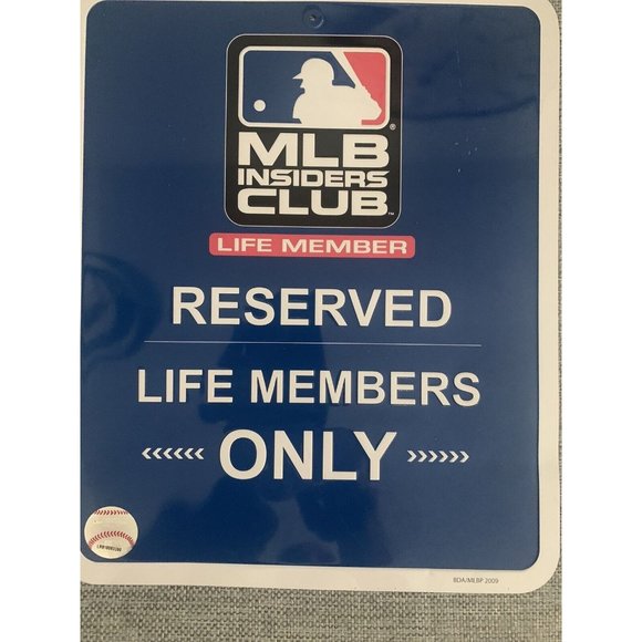 MLB Insiders Club Life Member Reserved Members Only Metal Parking Sign Man Cave - Picture 6 of 7